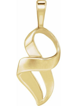 14K White Gold Freeform Pendant