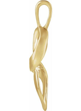14K White Gold Freeform Pendant