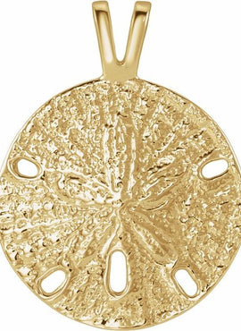 10K Yellow Gold Sand Dollar Pendant