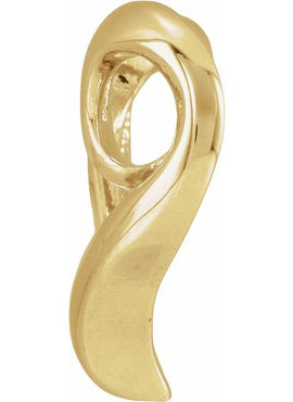 18K Yellow Gold Heart Slide Pendant