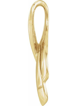 14K Yellow Gold Ribbon Slide Pendant