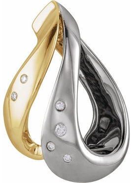 14K White/Yellow Gold .08 CTW Natural Diamond Slide Pendant