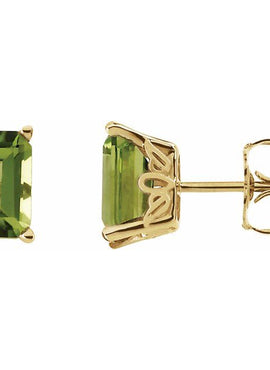 14K Yellow Gold Natural Peridot Earrings