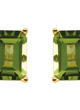 14K Yellow Gold Natural Peridot Earrings
