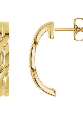 14K Yellow Gold J-Hoop Earrings