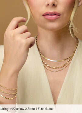 14K Yellow Gold 2.8 mm Flexible Herringbone 16