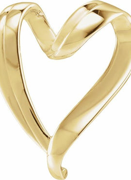 18K Yellow Gold Heart Slide Pendant