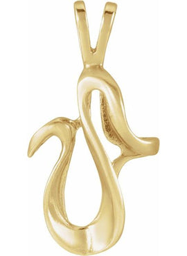 18K Yellow Gold Freeform Pendant