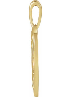 14K Rose Gold Filigree Heart Pendant
