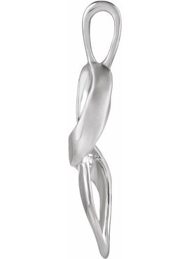 14K White Gold Freeform Pendant