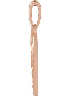 14K Rose Gold Filigree Heart Pendant