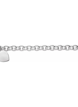 Sterling Silver Engravable Heart Charm 7 1/2