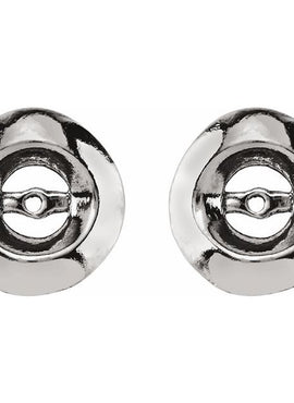 14K White Gold 3.7mm ID Earring Jackets