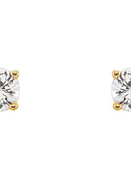 14K White Gold Imitation Mozambique Garnet Youth Earrings