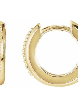 14K White Gold 1/8 CTW Natural Diamond 12.6 mm Huggie Earrings