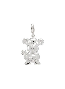 14K White Gold Monkey Charm/Pendant