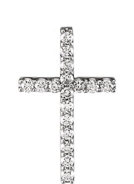14K Yellow Gold 1/2 CTW Natural Diamond Petite Cross Pendant
