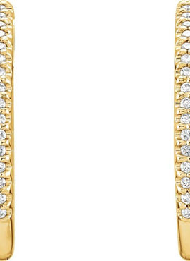 14K White Gold 1/2 CTW Natural Diamond Inside-Outside 22.5 mm Hoop Earrings
