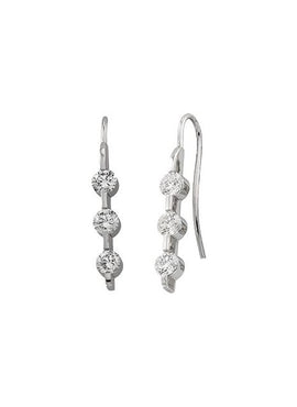 14K White Gold 1 3/8 CTW Natural Diamond Three-Stone Earrings