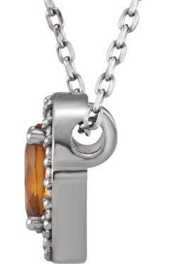 14K Yellow Gold Natural Citrine & .05 CTW Natural Diamond 16