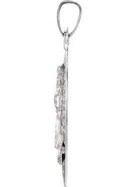 Sterling Silver 29x20 mm Oval St. Christopher Medal