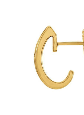 14K Yellow Gold 1/4 CTW Natural Diamond J-Hoop Earrings
