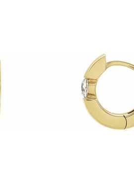 14K Yellow Gold 1/2 CTW Natural Diamond Hinged Hoop Earrings