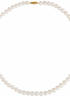 14K Yellow Gold Pansche® Cultured White Freshwater Pearl 18