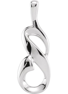14K White Gold Freeform Pendant