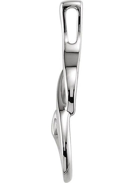 14K White Gold Freeform Pendant