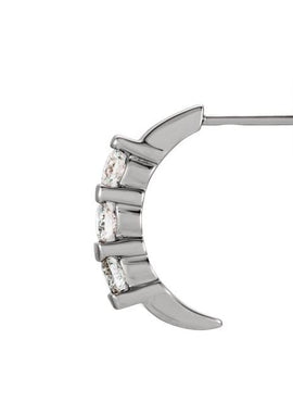 14K White Gold 1/2 CTW Natural Diamond J-Hoop Earrings