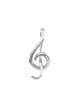 14K White Gold Treble Clef Pendant