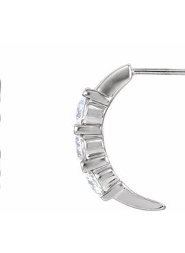 14K White Gold 1/2 CTW Natural Diamond J-Hoop Earrings
