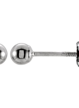 14K White Gold 3 mm Ball Stud Earrings
