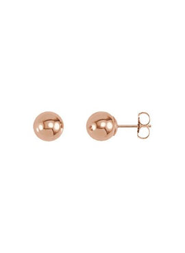 14K Rose Gold 4 mm Ball Earrings