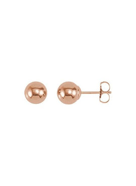 14K Rose Gold 4 mm Ball Earrings