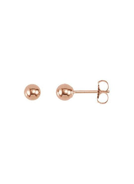 14K Rose Gold 4 mm Ball Earrings