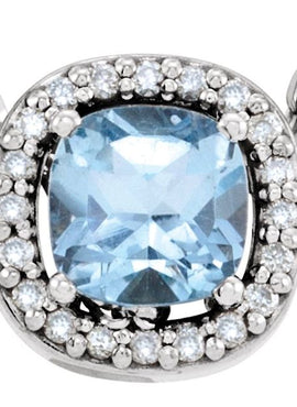14K Yellow Gold Natural Sky Blue Topaz & .04 CTW Natural Diamond 16