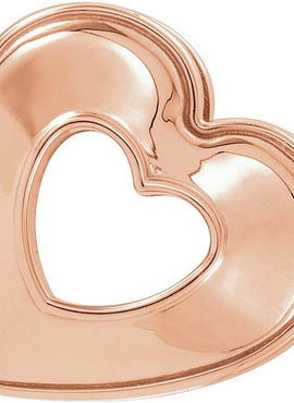 14K Yellow Gold 14x14 mm Heart Slide Pendant