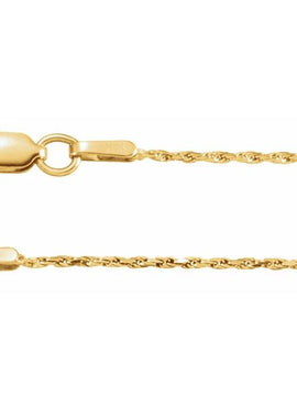10K Yellow Gold 1 mm Diamond-Cut Rope 18