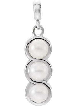14K Yellow Gold Cultured White Freshwater Pearl Pendant