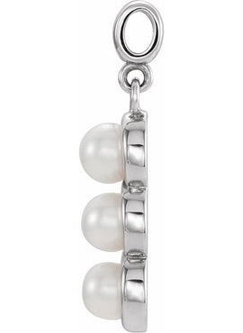 14K Yellow Gold Cultured White Freshwater Pearl Pendant
