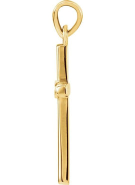 Platinum .01 CT Natural Diamond Cross Pendant