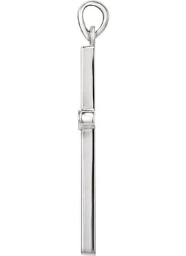 Platinum .01 CT Natural Diamond Cross Pendant