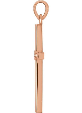 Platinum .01 CT Natural Diamond Cross Pendant