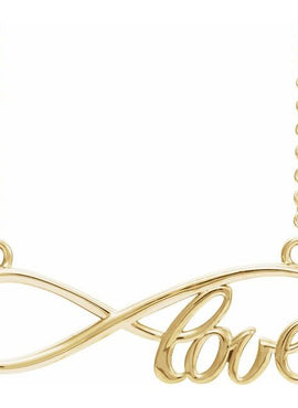 14K Rose Gold 27.5x8.4 mm Infinity-Inspired Love 17