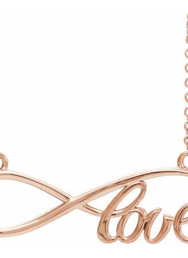 14K Rose Gold 27.5x8.4 mm Infinity-Inspired Love 17