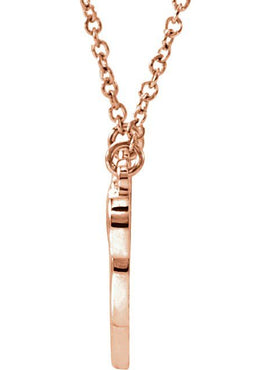 14K Rose Gold Graduated Heart 17 1/2