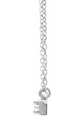 14K White Gold 1/10 CTW Natural Diamond Bar 17.5