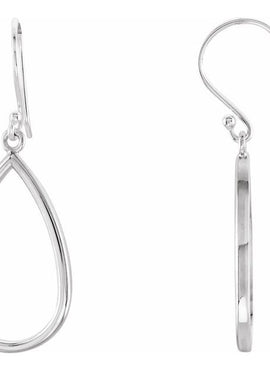14K White Gold Teardrop Earrings